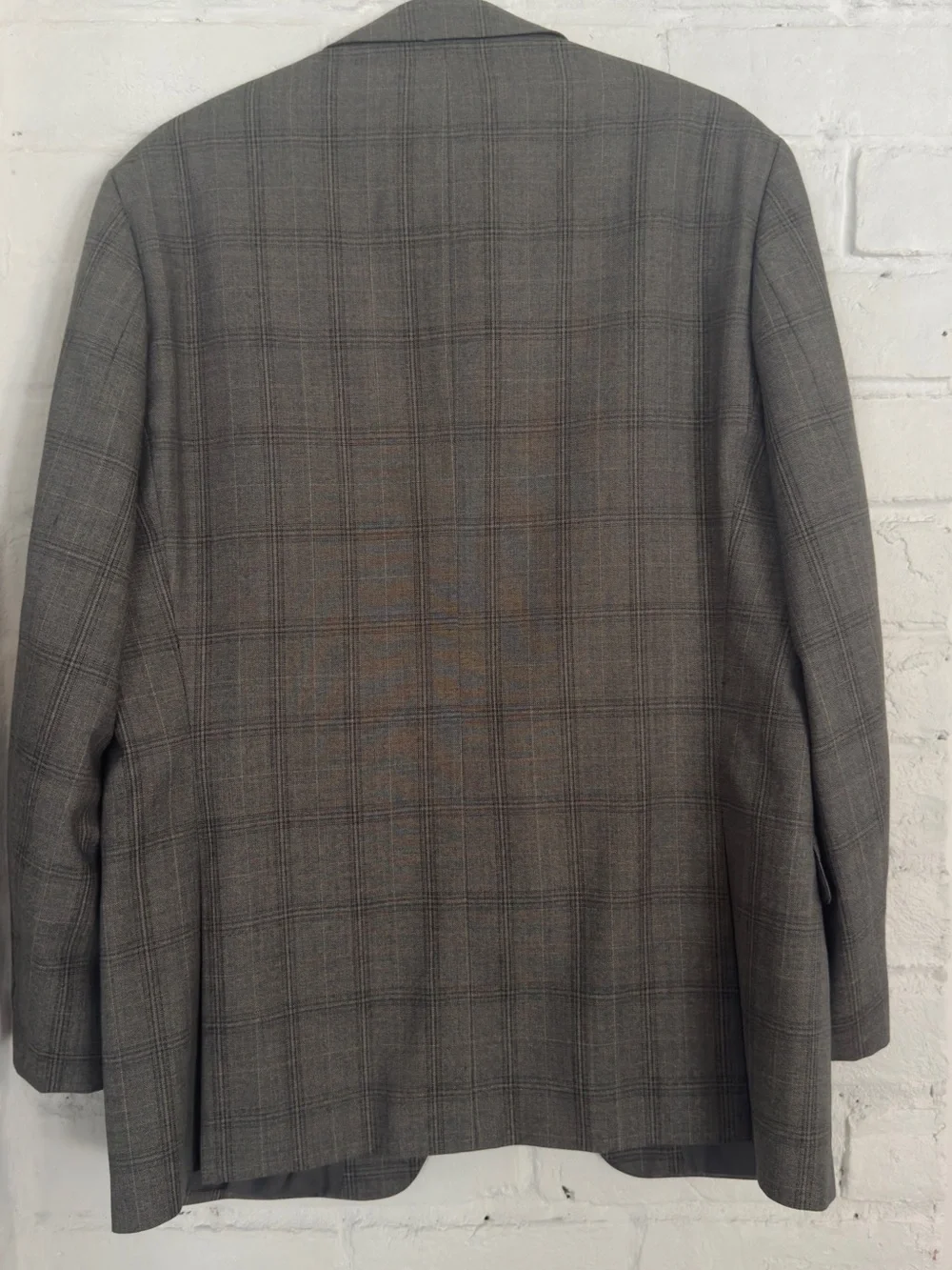 Calvin Klein Men’s Gray Plaid Windowpane Wool Blazer Sport Coat 40R